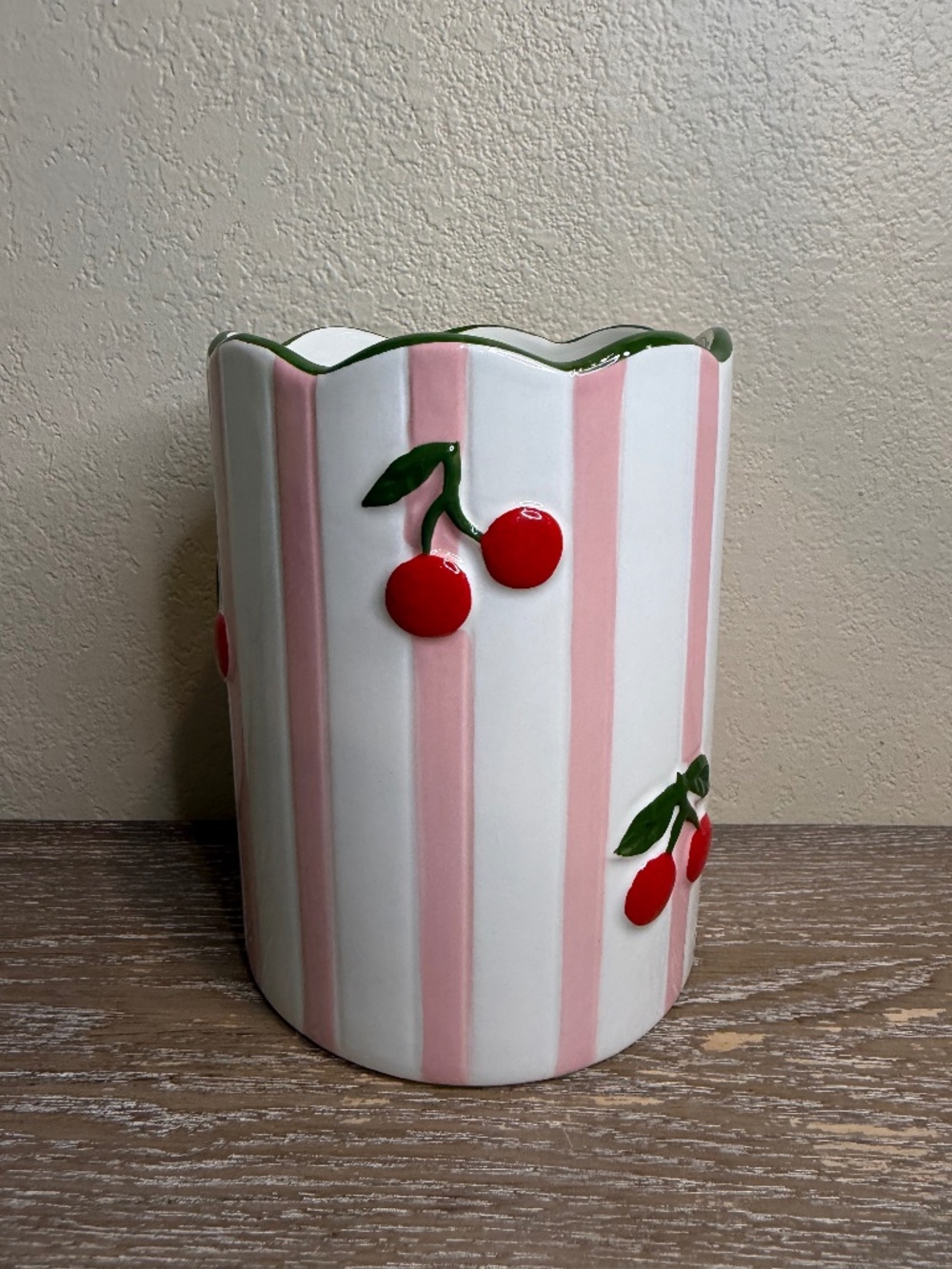 Target Bullseye Cherry Accent Ceramic Vase